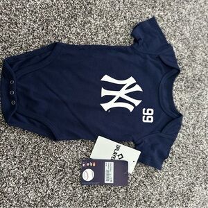 New York Yankees 99 Judge Navy Blue Baby Onesie with White Logo